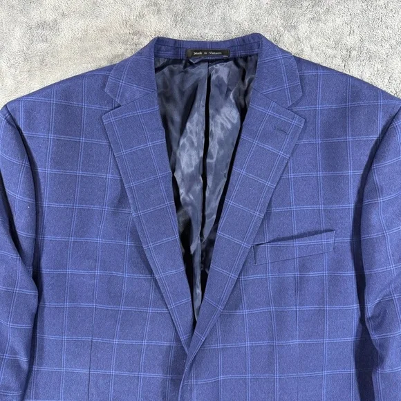 Lauren Ralph Lauren 48L Navy Blue Windowpane Sports Coat Blazer Suit Jacket - Picture 3 of 6
